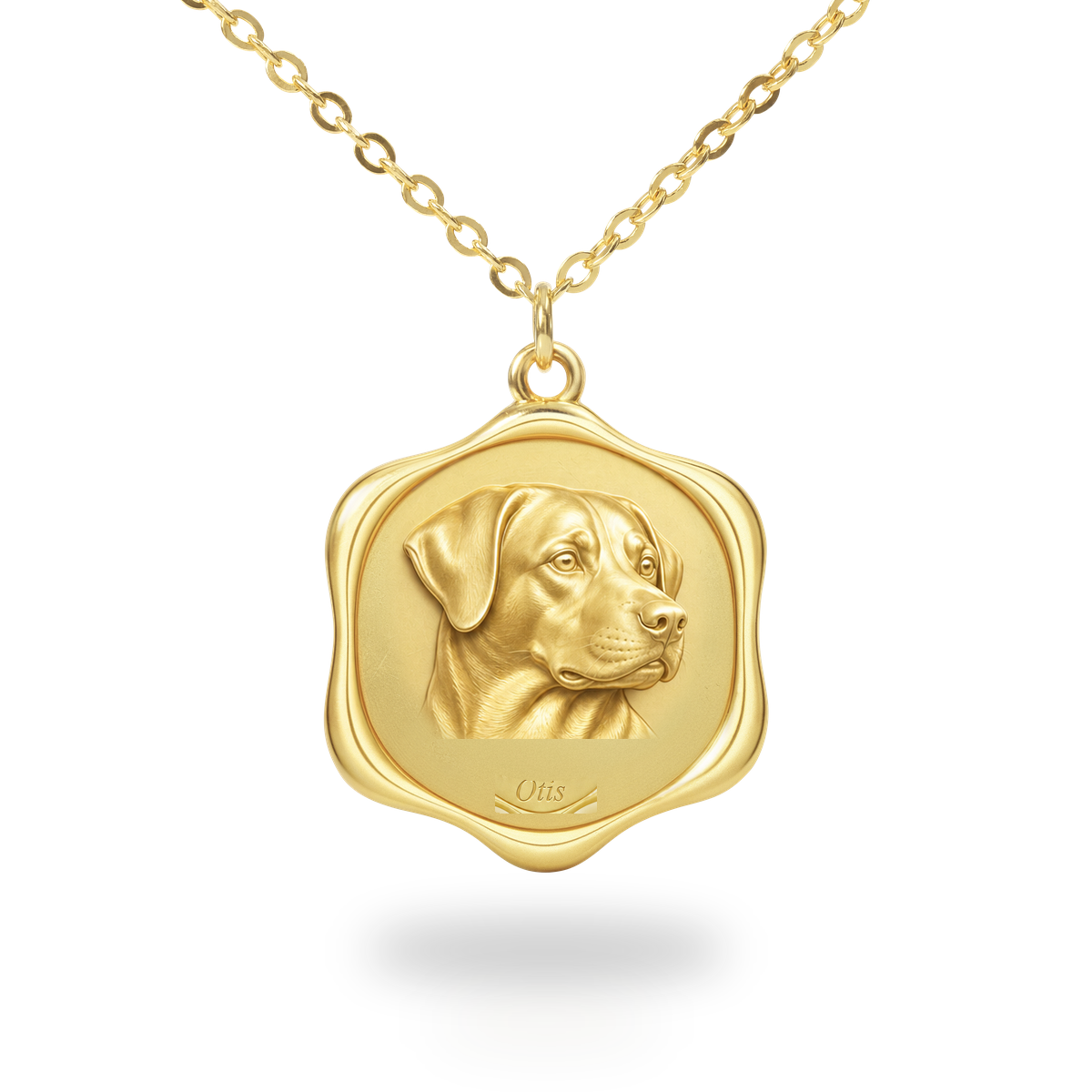 Soulyshine Entlebucher Mountain Dog Precious Paw personalized pet photo necklace - 18K Gold Vermeil front
