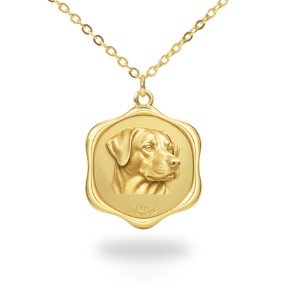 Soulyshine Entlebucher Mountain Dog Precious Paw personalized pet photo necklace - 18K Gold Vermeil front