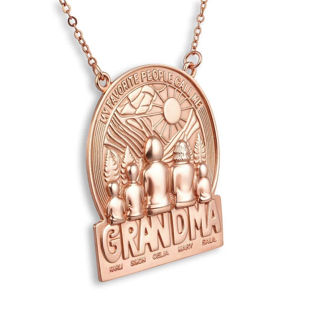 Soulyshine Personalized Favorite People Call Me Grandma - Handmade Necklace in Silver/14K Gold Vermeil