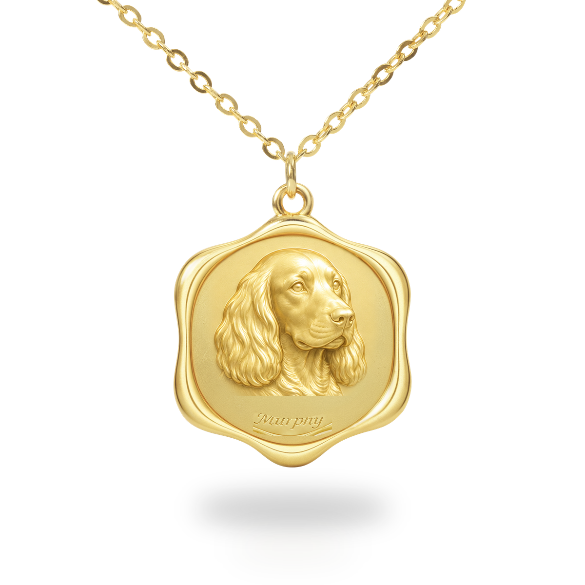 Soulyshine Field Spaniel Precious Paw personalized pet photo necklace - 18K Gold Vermeil front