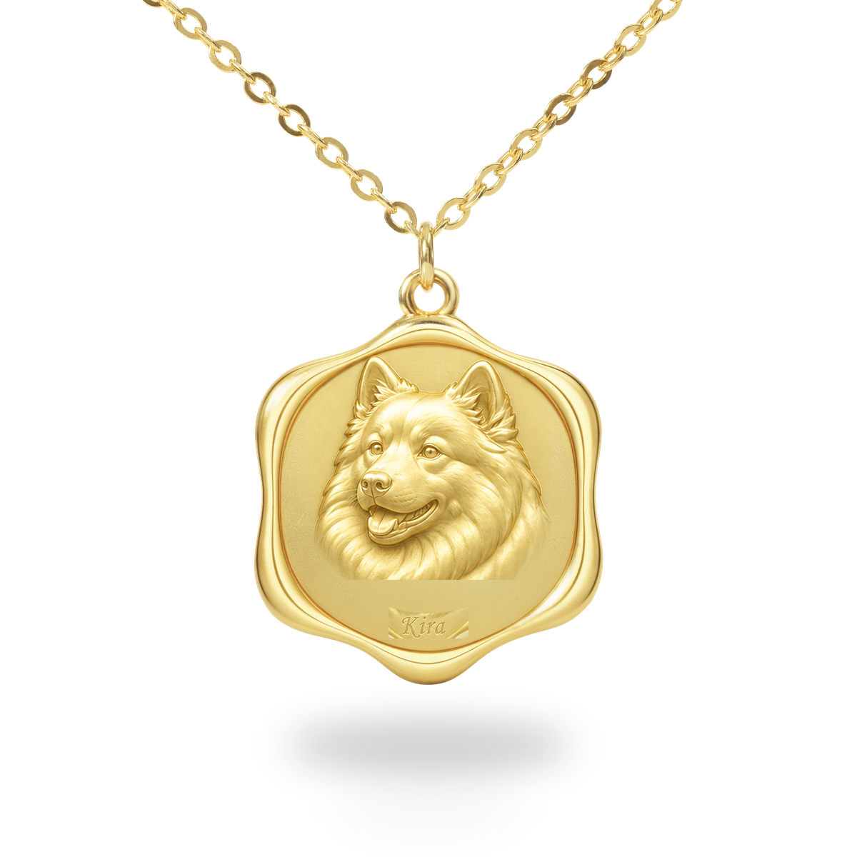 Soulyshine Finnish Lapphund Precious Paw personalized pet photo necklace - 18K Gold Vermeil front