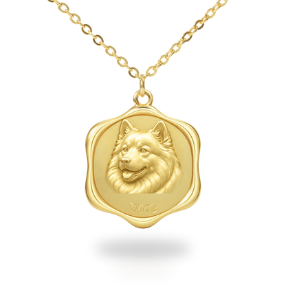 Soulyshine Finnish Lapphund Precious Paw personalized pet photo necklace - 18K Gold Vermeil front