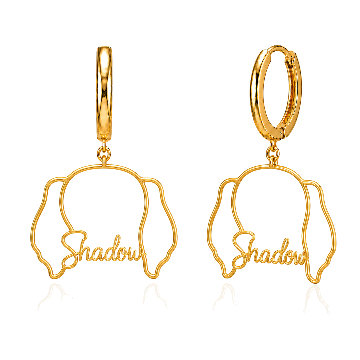 Flat Coated Retriever Shadow personalized pet face earrings