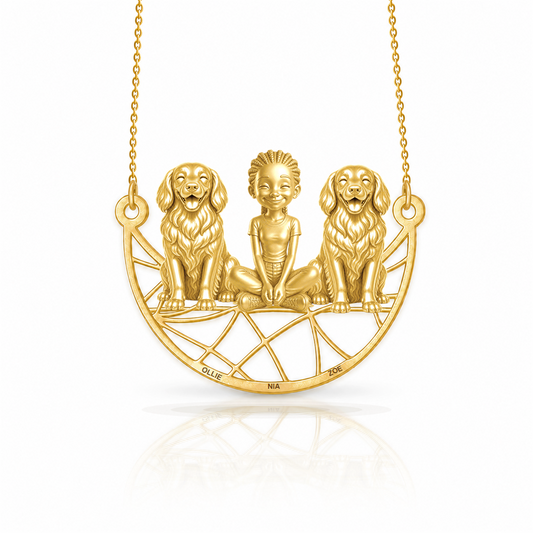 Soulyshine Flat Coated Retriever personalized companion necklace