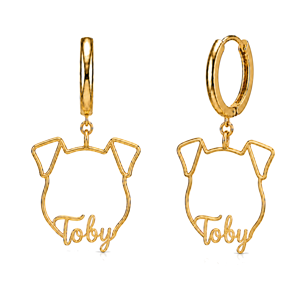 Fox Terrier Smooth Toby personalized pet face earrings