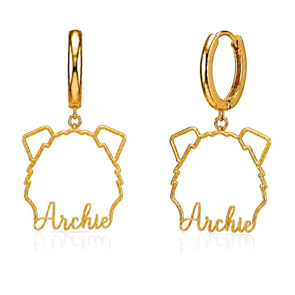 Fox Terrier Archie personalized pet face earrings