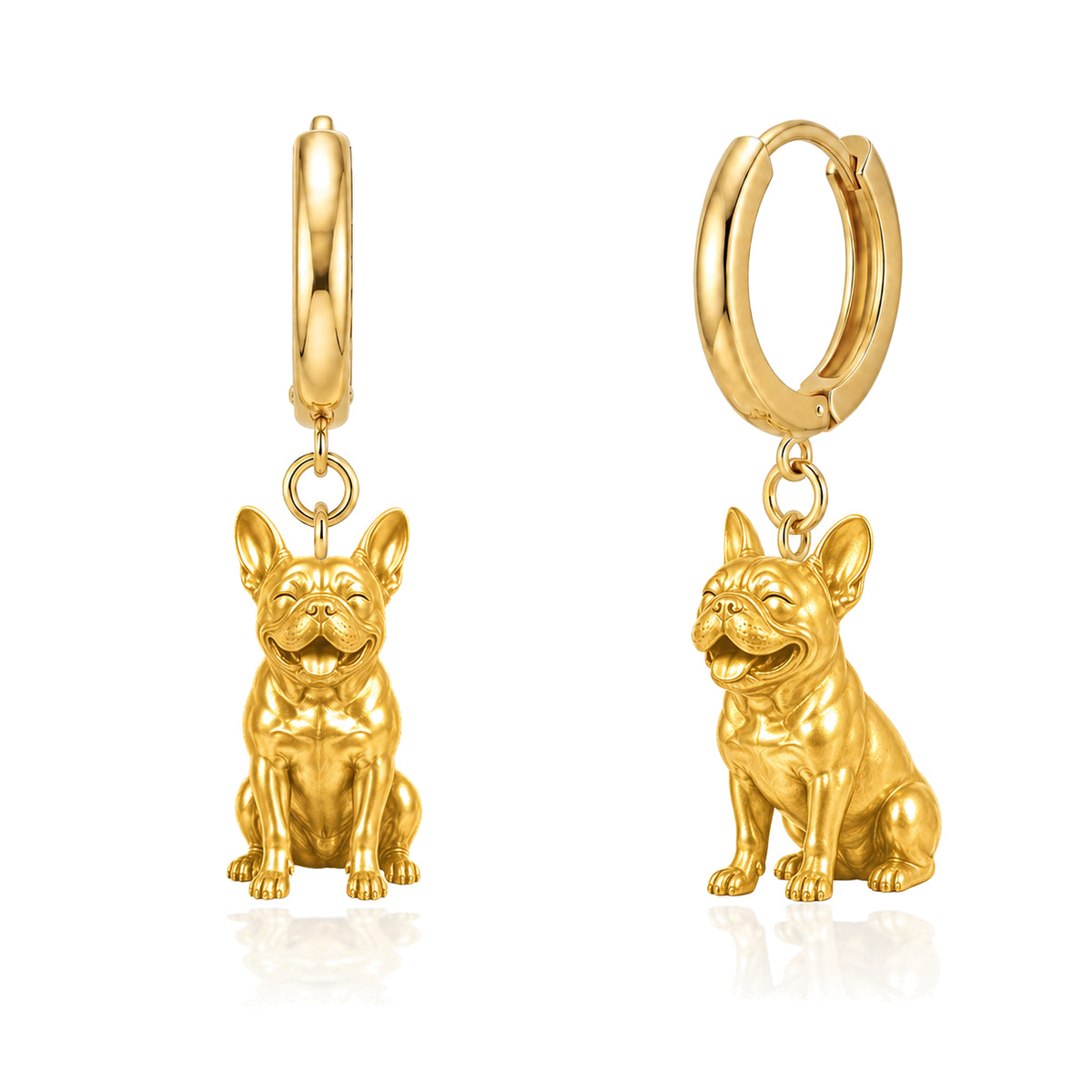 French Bulldog personalized companion handcrafted huggie earrings