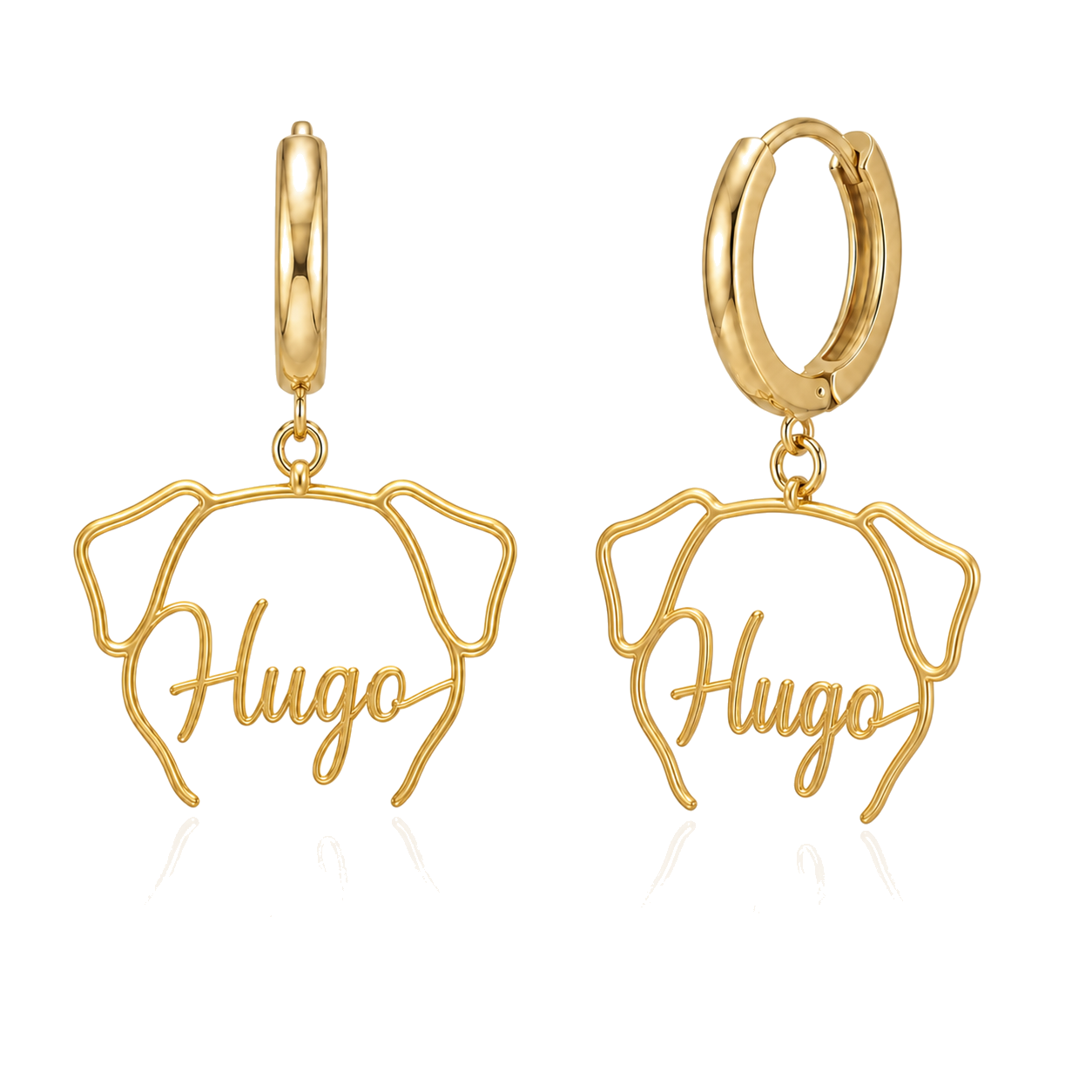 French Mastiff Hugo personalized pet face earrings
