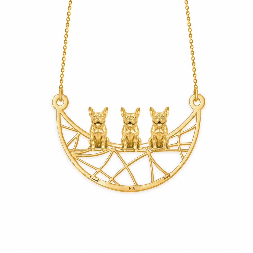 Soulyshine French Bulldog Eternal Paw personalized pets necklace