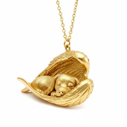 Soulyshine French Bulldog Sleeping Angel – Personalized Pet Necklace