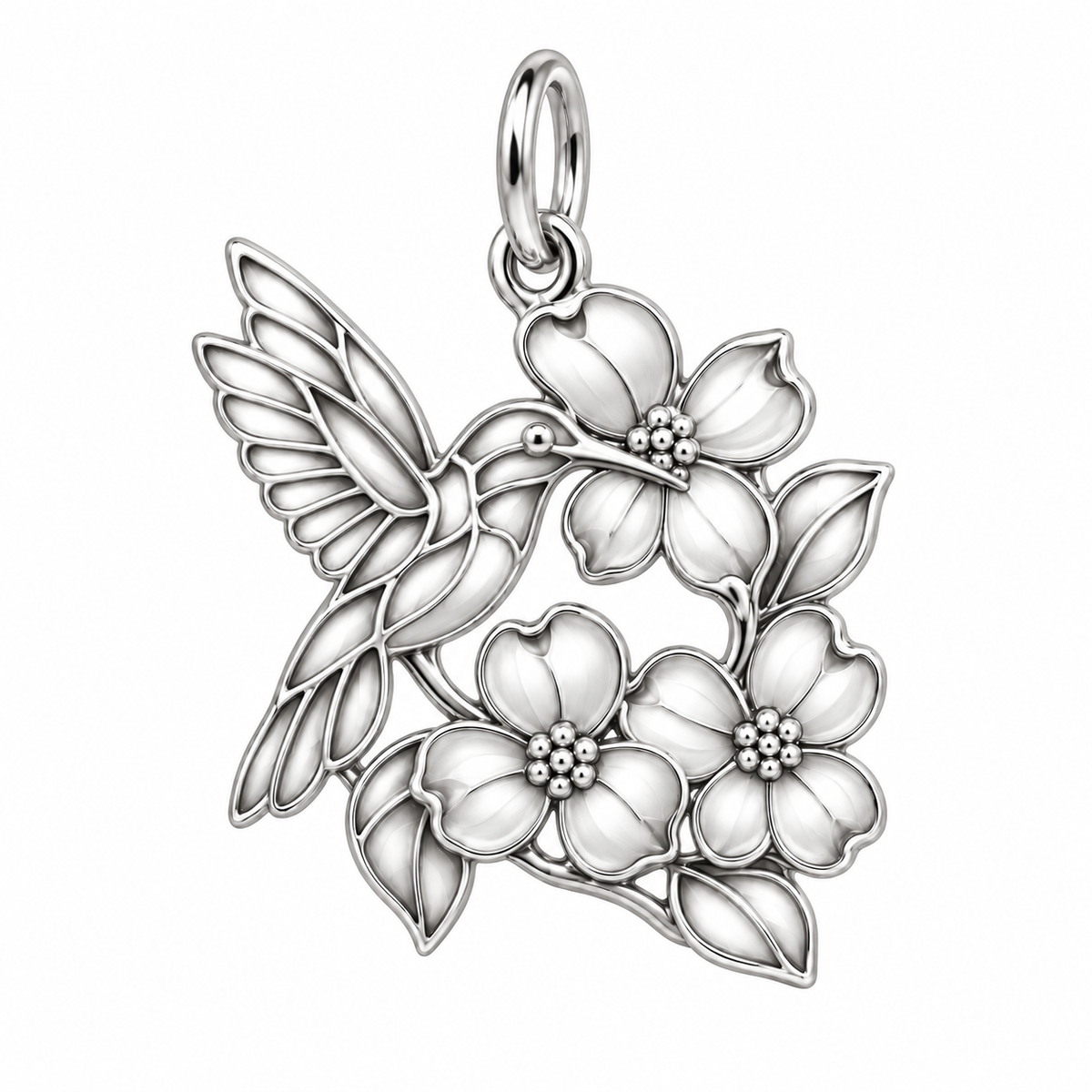 Garden Harmony Hummingbird Dogwood Garden Charm and Polyester Cord Bracelet Set