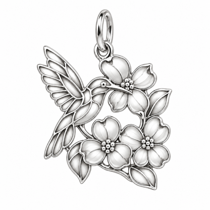 Garden Harmony Hummingbird Dogwood Garden Charm and Polyester Cord Bracelet Set
