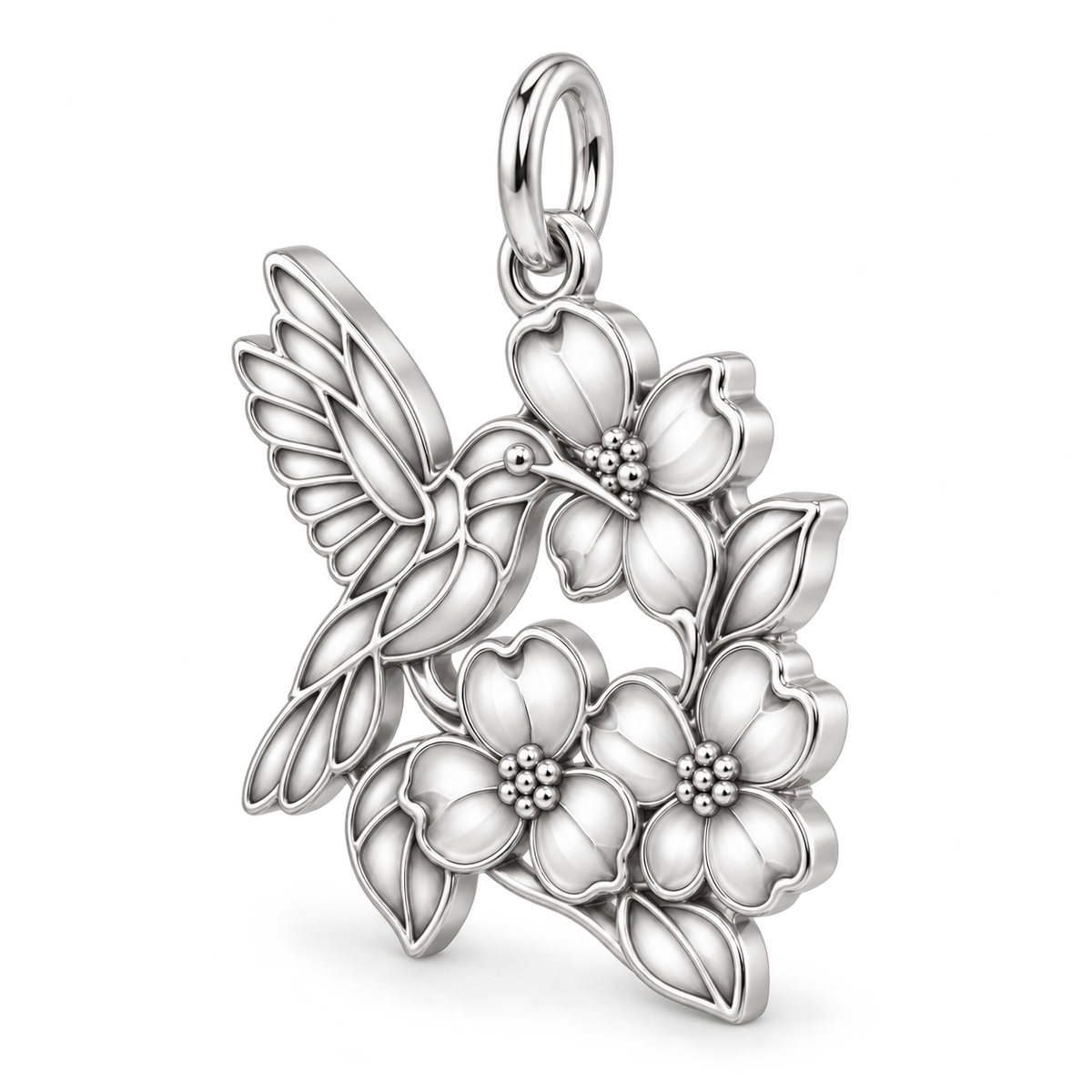 Garden Harmony Hummingbird Dogwood Garden Charm and Polyester Cord Bracelet Set