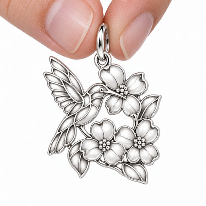 Garden Harmony Hummingbird Dogwood Garden Charm and Polyester Cord Bracelet Set