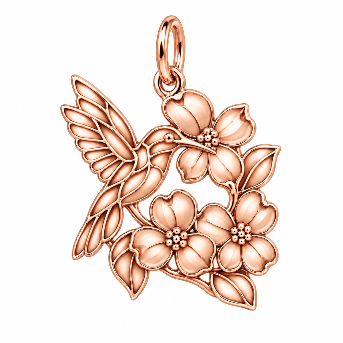 Garden Harmony Hummingbird Dogwood Garden Charm and Polyester Cord Bracelet Set