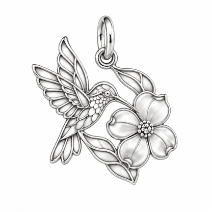 Garden Harmony Hummingbird in Flight Charm and Polyester Cord Bracelet Set