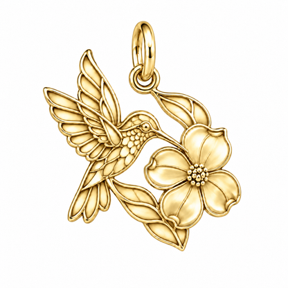 Garden Harmony Hummingbird in Flight Charm and Polyester Cord Bracelet Set