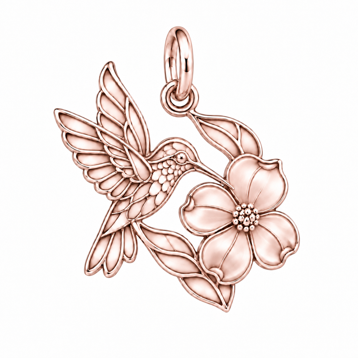 Garden Harmony Hummingbird in Flight Charm and Polyester Cord Bracelet Set