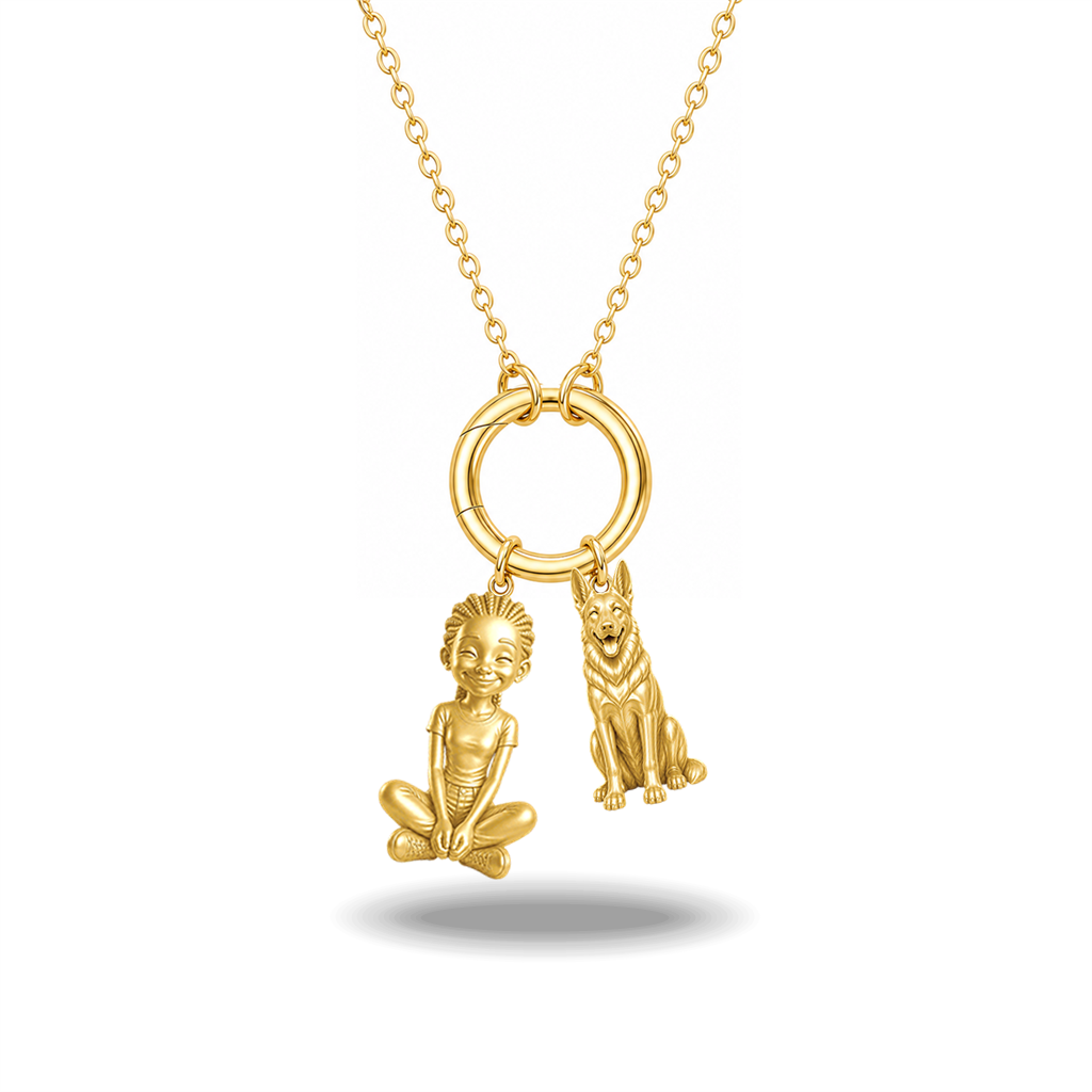 German Shepherd standard coat - 18K Gold Vermeil - 1st