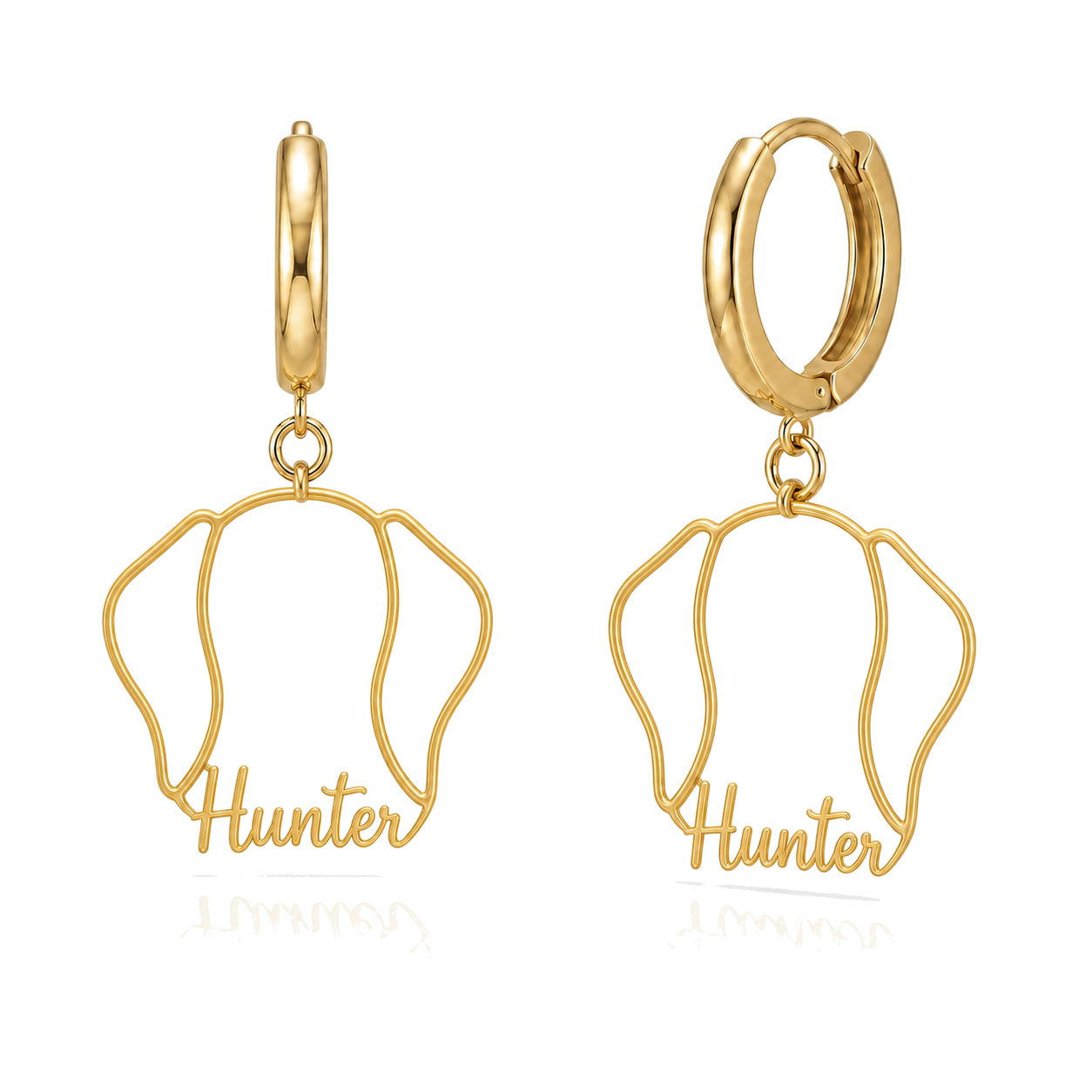 German Shorthaired Pointer Hunter personalized pet face earrings