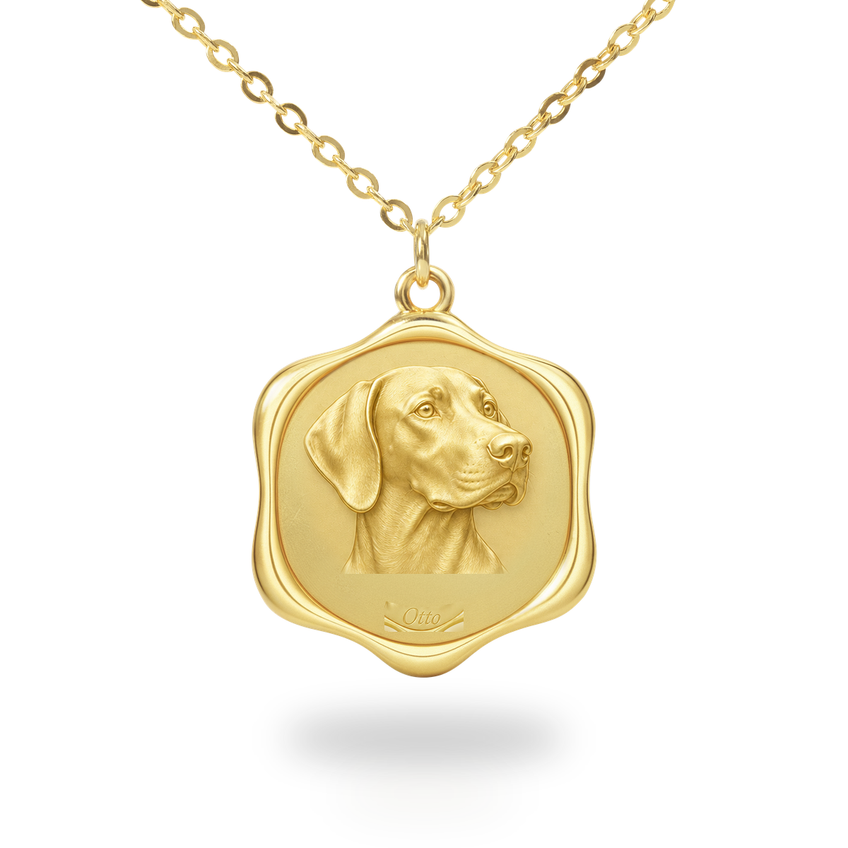 Soulyshine German Shorthaired Pointer Precious Paw personalized pet photo necklace - 18K Gold Vermeil front