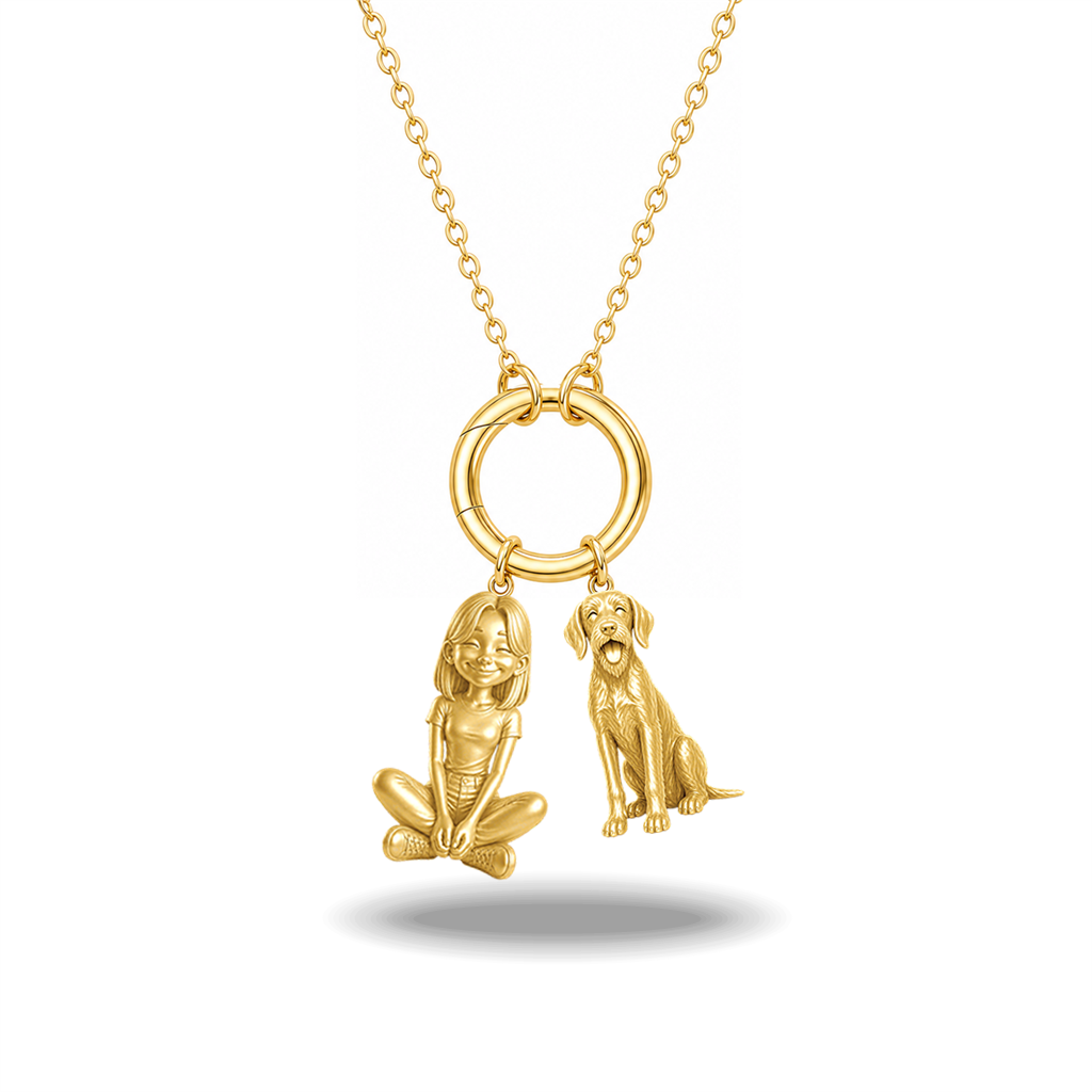 German Wirehaired Pointer - 18K Gold Vermeil - 1st