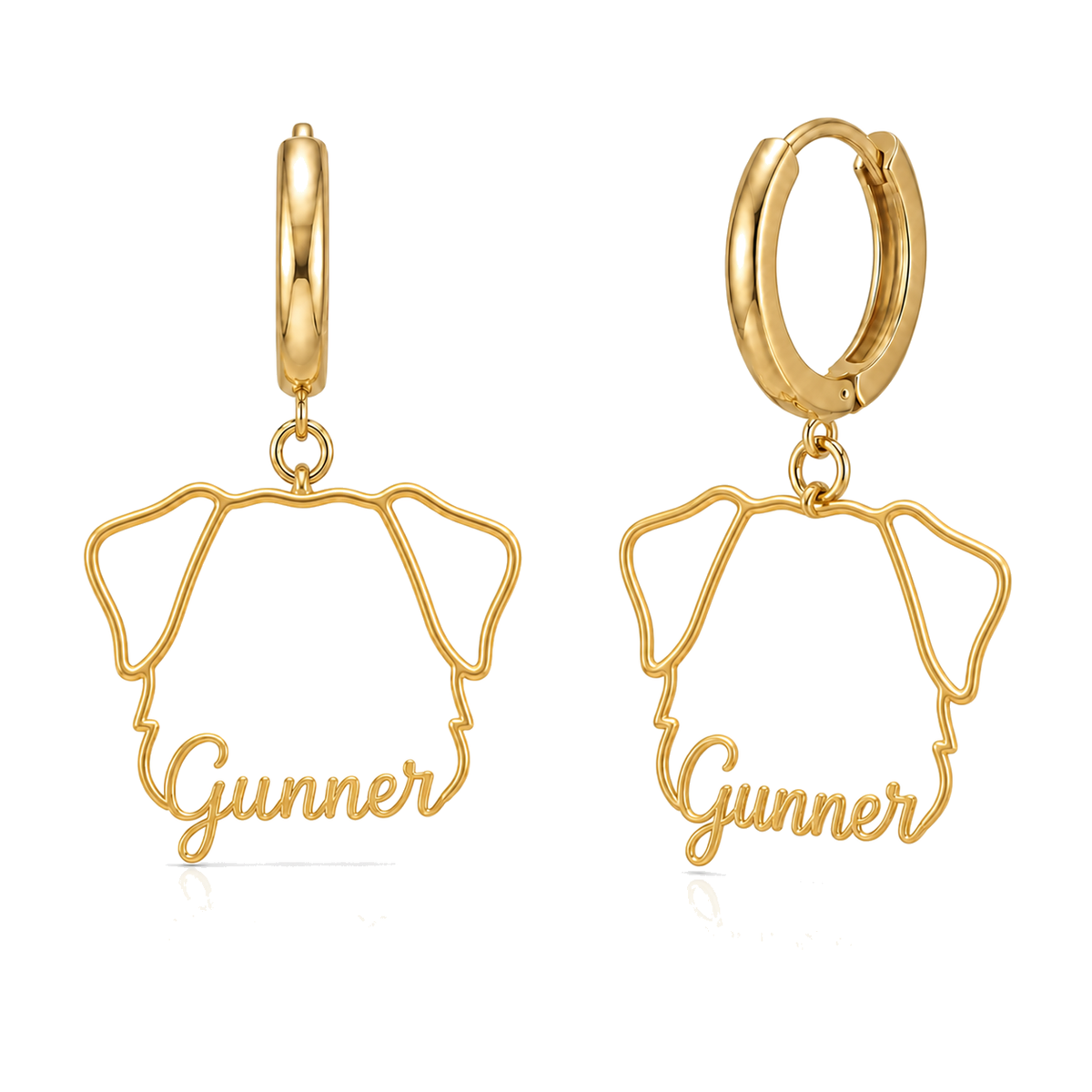 German Wirehaired Pointer Gunner personalized pet face earrings