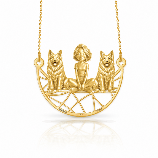 Soulyshine German Shepherd long coat personalized companion necklace