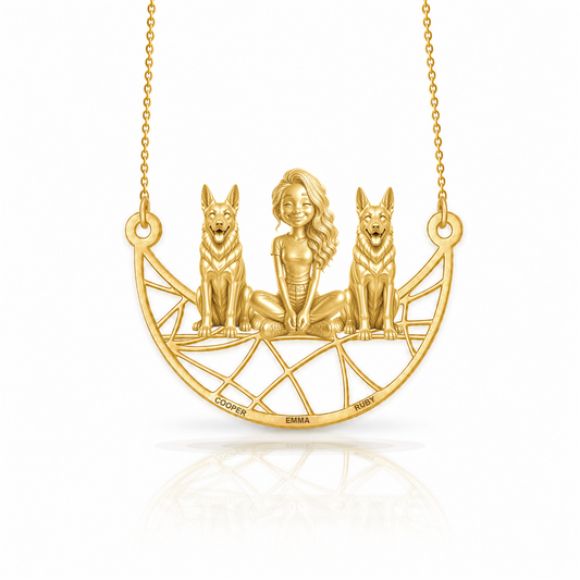Soulyshine German Shepherd standard coat personalized companion necklace