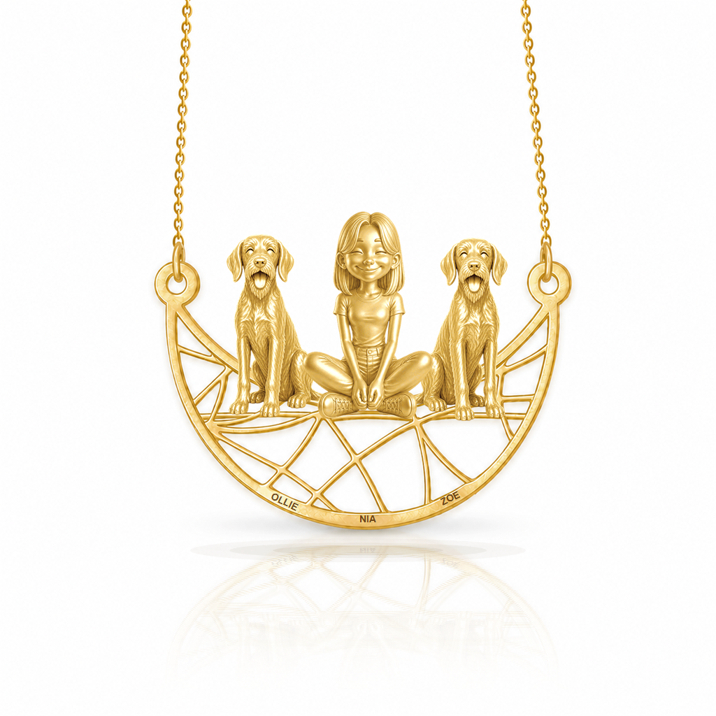 German Wirehaired Pointer - 18K Gold Vermeil - 1st