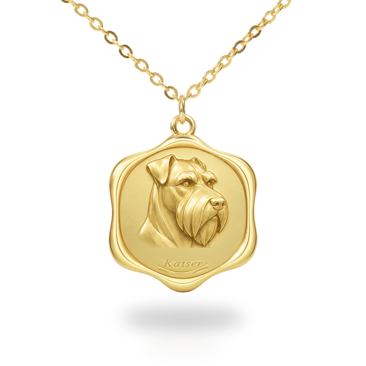 Soulyshine Giant Schnauzer Precious Paw personalized pet photo necklace - 18K Gold Vermeil front