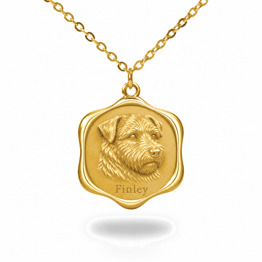 Soulyshine Glen of Imaal Terrier Precious Paw personalized pet photo necklace - 18K Gold Vermeil front