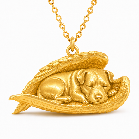 Soulyshine Glen of Imaal Terrier The Sleeping Angel – Personalized Pet Necklace - 18K Gold Vermeil front