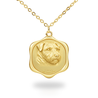 Soulyshine Glen of Imaal Terrier Precious Paw personalized pet photo necklace - 18K Gold Vermeil front
