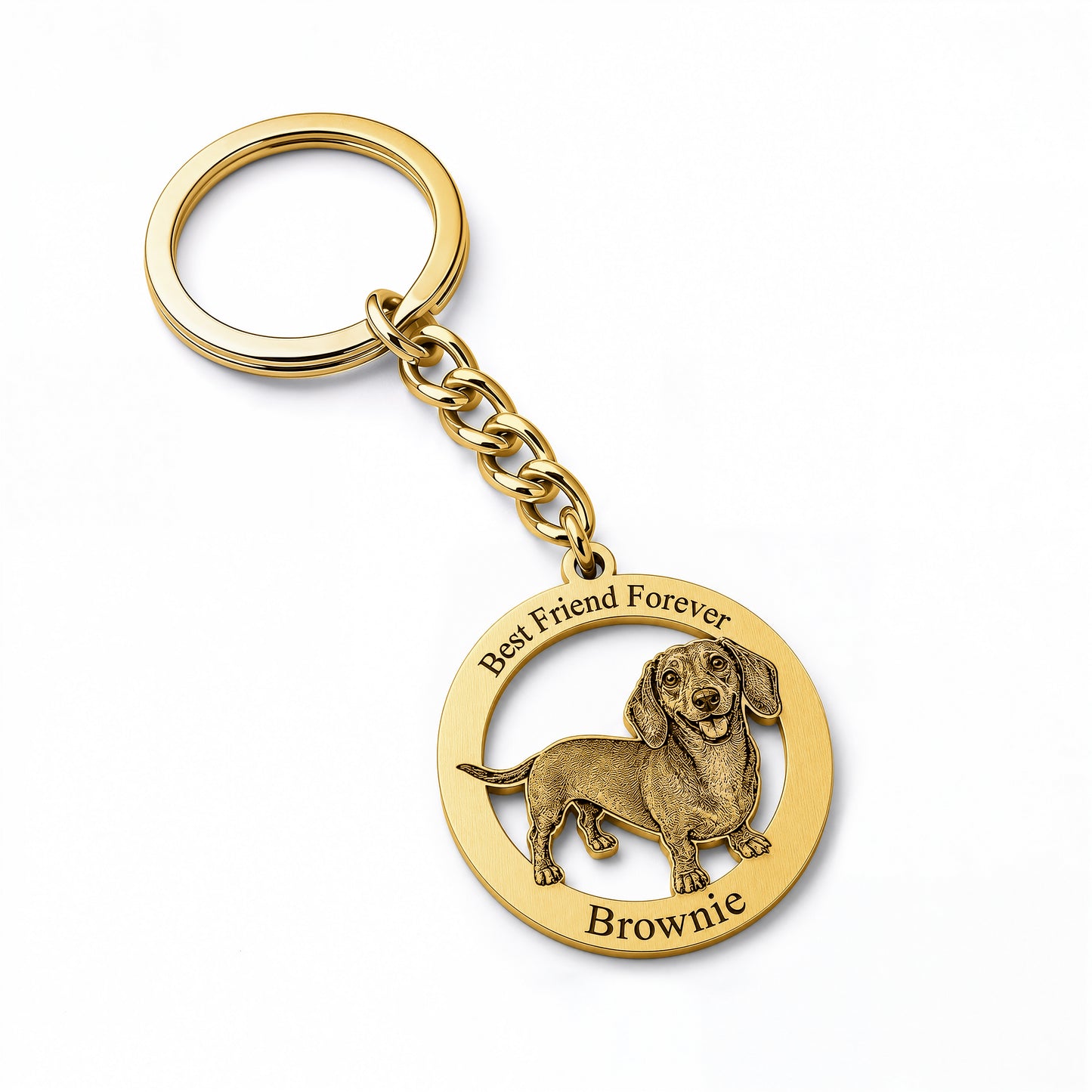 Soulyshine Precious Paw - Upload Pet Portrait Photo Circle Keychain