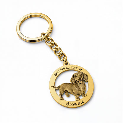 Soulyshine Precious Paw - Upload Pet Portrait Photo Circle Keychain