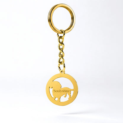 Soulyshine Precious Paw - Upload Pet Portrait Photo Circle Keychain