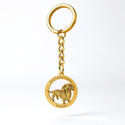 Soulyshine Precious Paw - Upload Pet Portrait Photo Circle Keychain