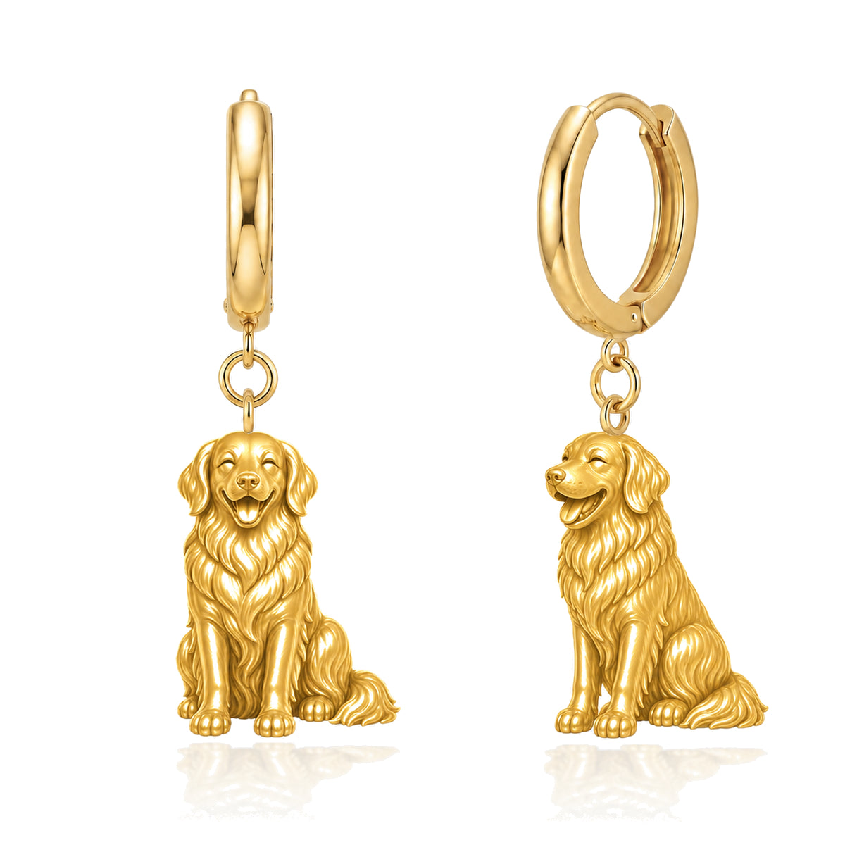 Golden Retriever personalized companion handcrafted huggie earrings