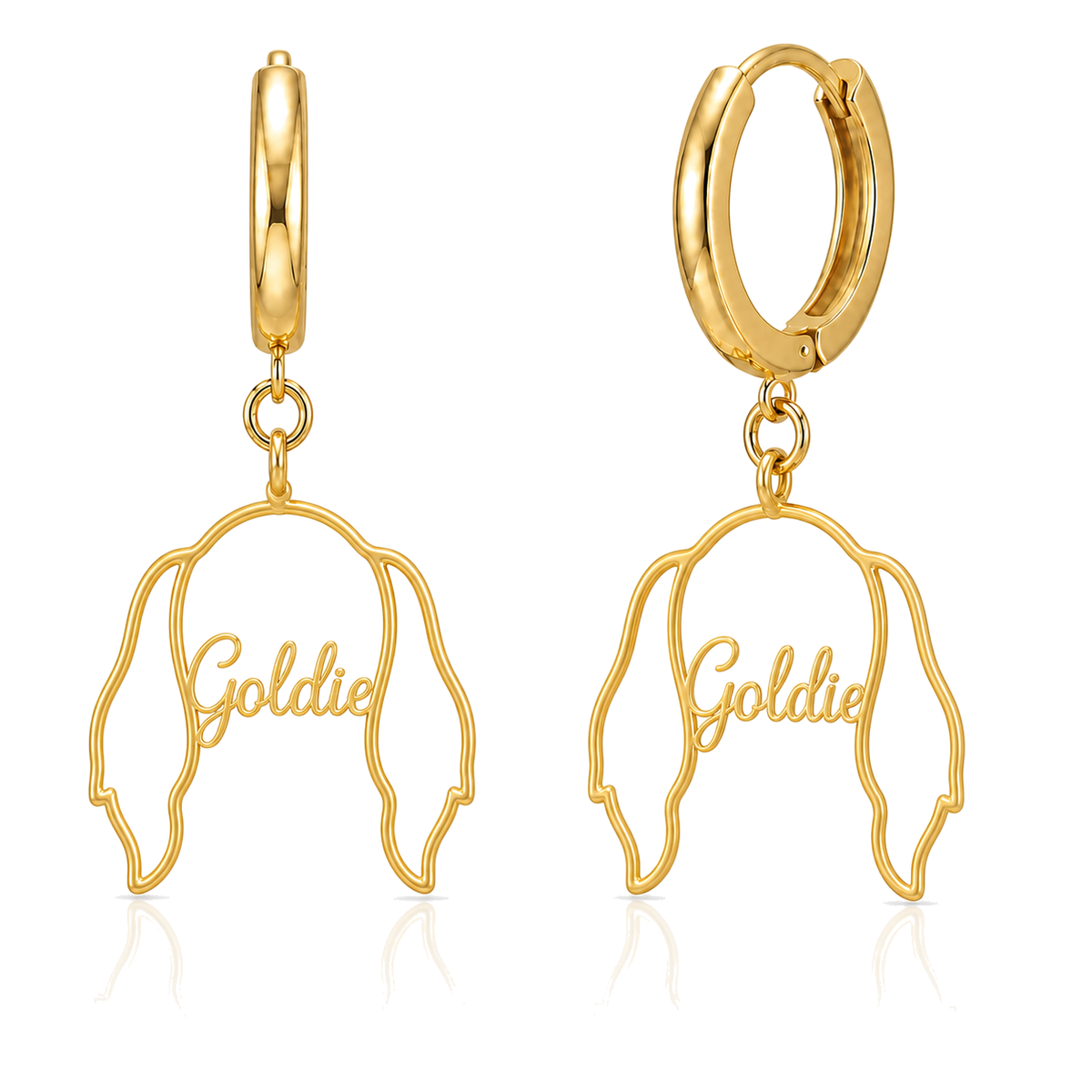 Golden Retriever Goldie personalized pet face earrings