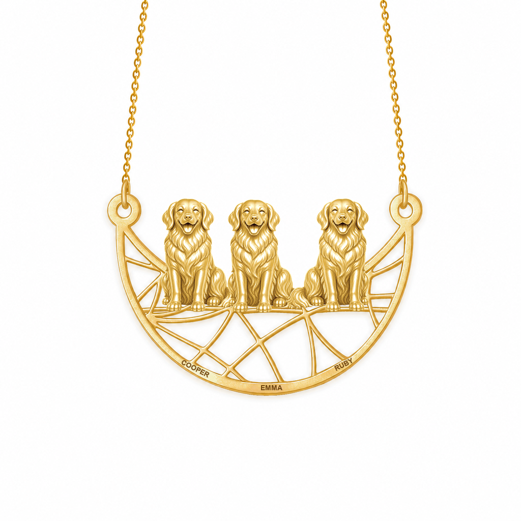 Soulyshine Golden Retriever Eternal Paw personalized pets necklace