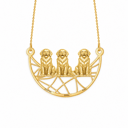 Soulyshine Golden Retriever Eternal Paw personalized pets necklace