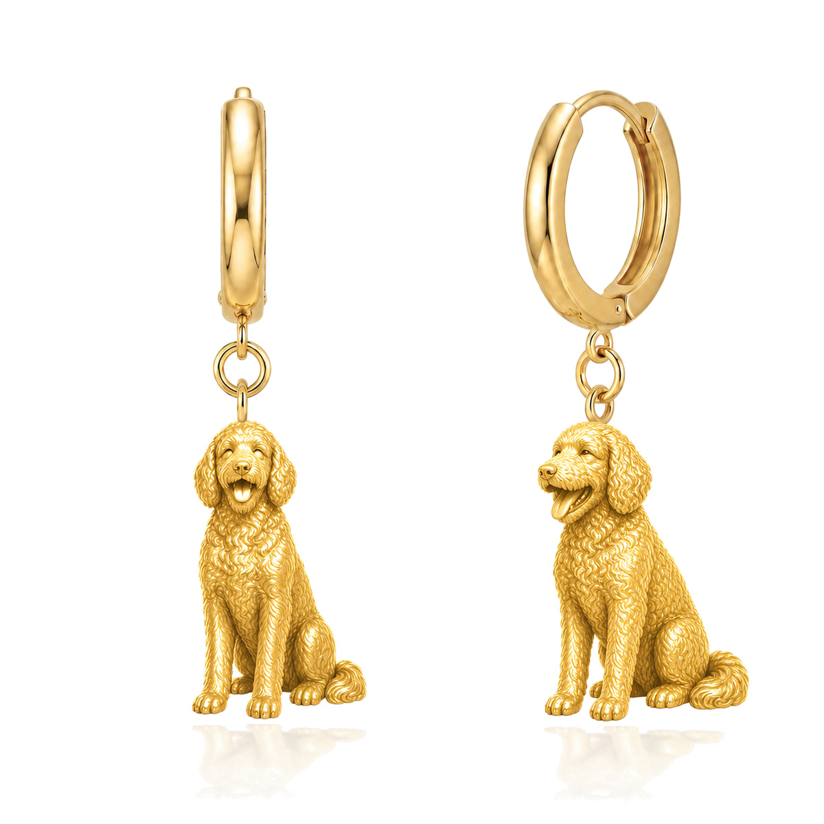 Goldendoodle standard personalized companion handcrafted huggie earrings