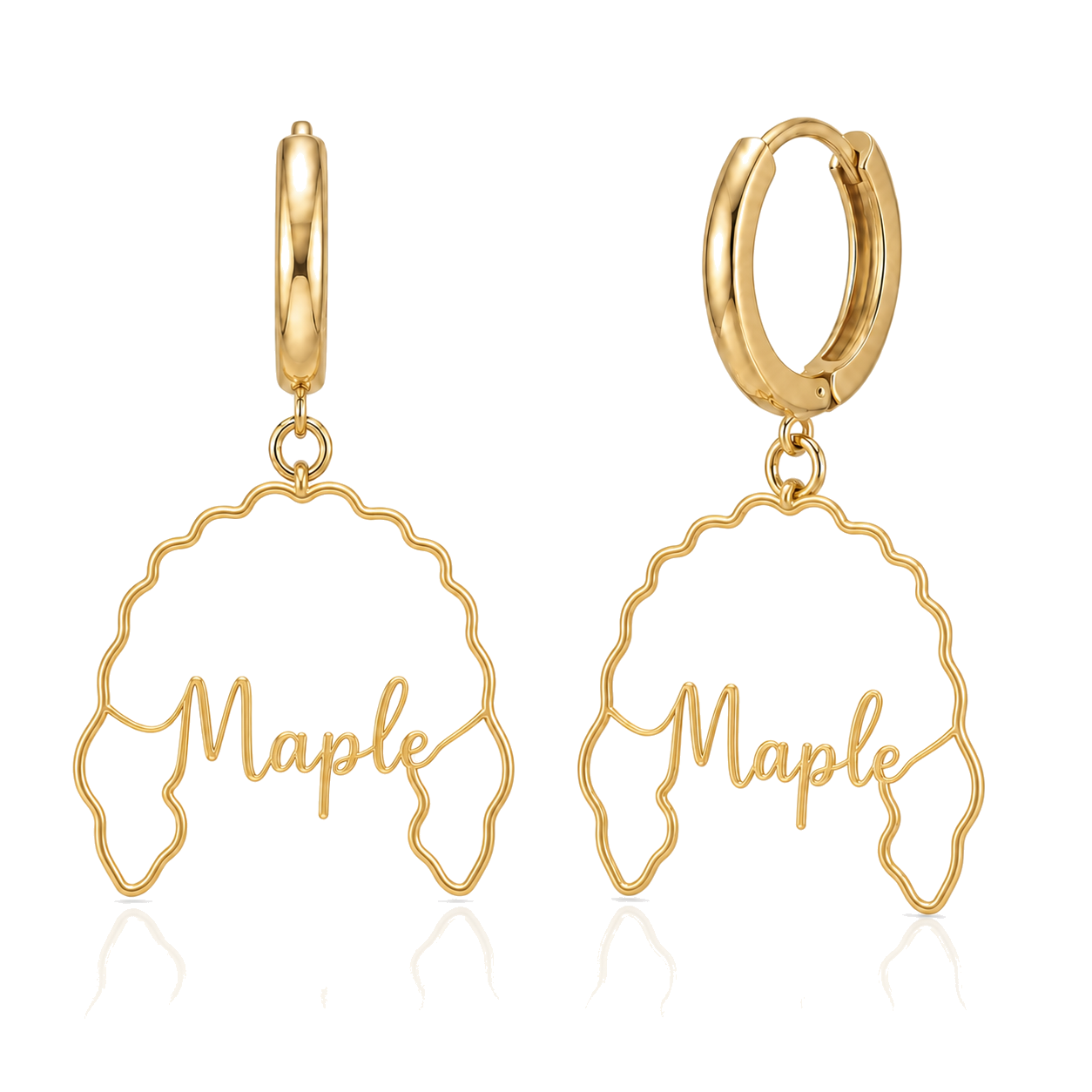Goldendoodle standard Maple personalized pet face earrings