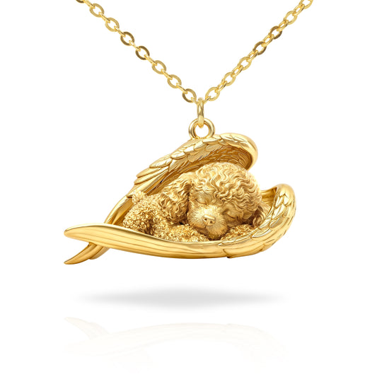 Soulyshine Poodle Sleeping Angel – Personalized Pet Necklace