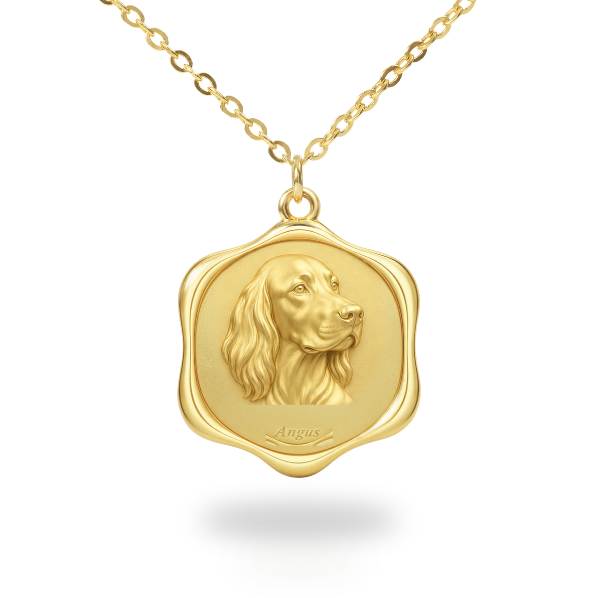 Soulyshine Gordon Setter Precious Paw personalized pet photo necklace - 18K Gold Vermeil front