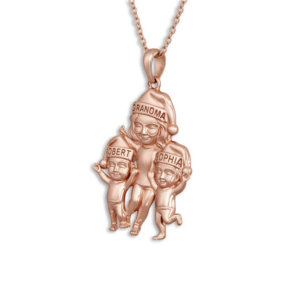Soulyshine Personalized Grandma Grandkids - Handmade Necklace in Silver/14K Gold Vermeil