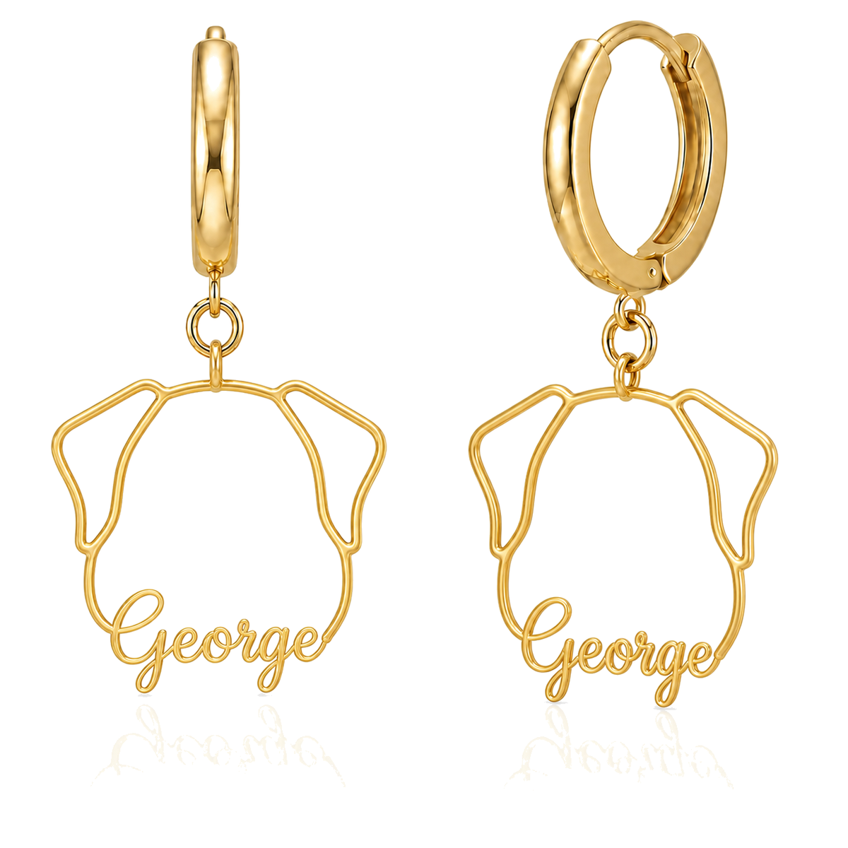 Great Dane natural ears George personalized pet face earrings