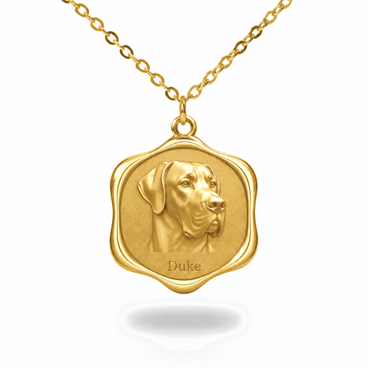 Soulyshine Great Dane Precious Paw personalized pet photo necklace - 18K Gold Vermeil front