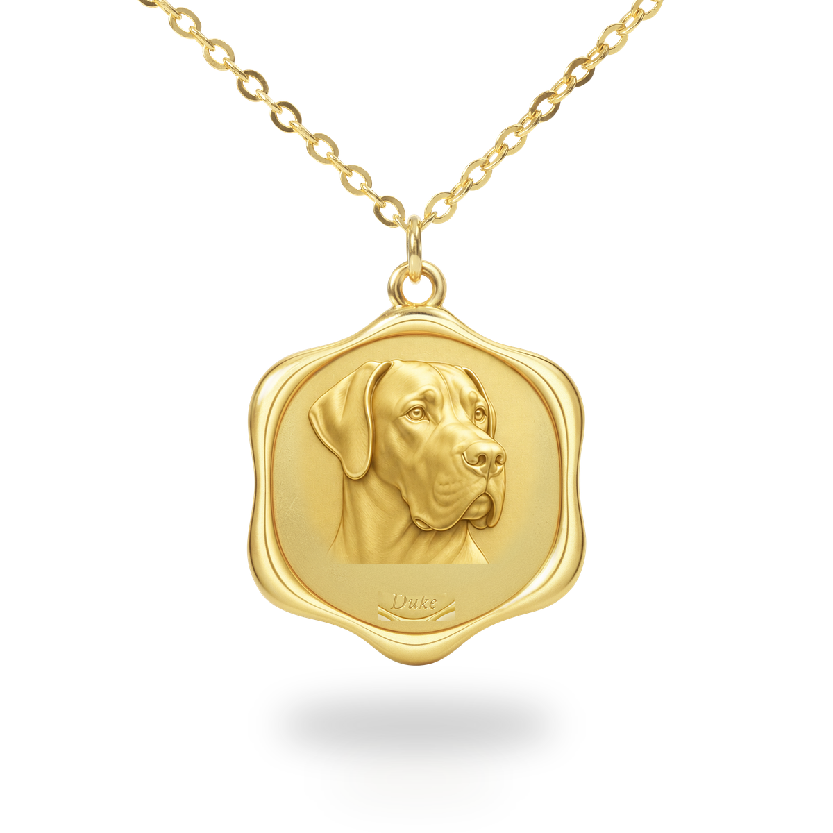 Soulyshine Great Dane Precious Paw personalized pet photo necklace - 18K Gold Vermeil front